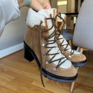 Marc Fisher heeled fur boots